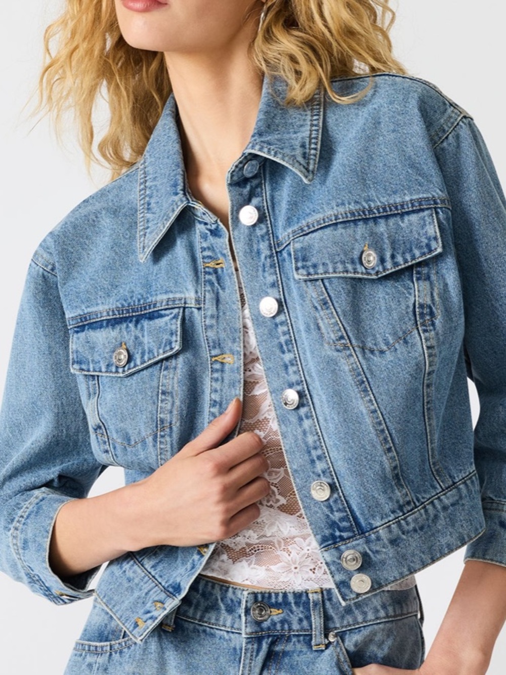 NWT Steve Madden Raleigh Denim Jacket | Forever Blue | Size Medium - Picture 2 of 12